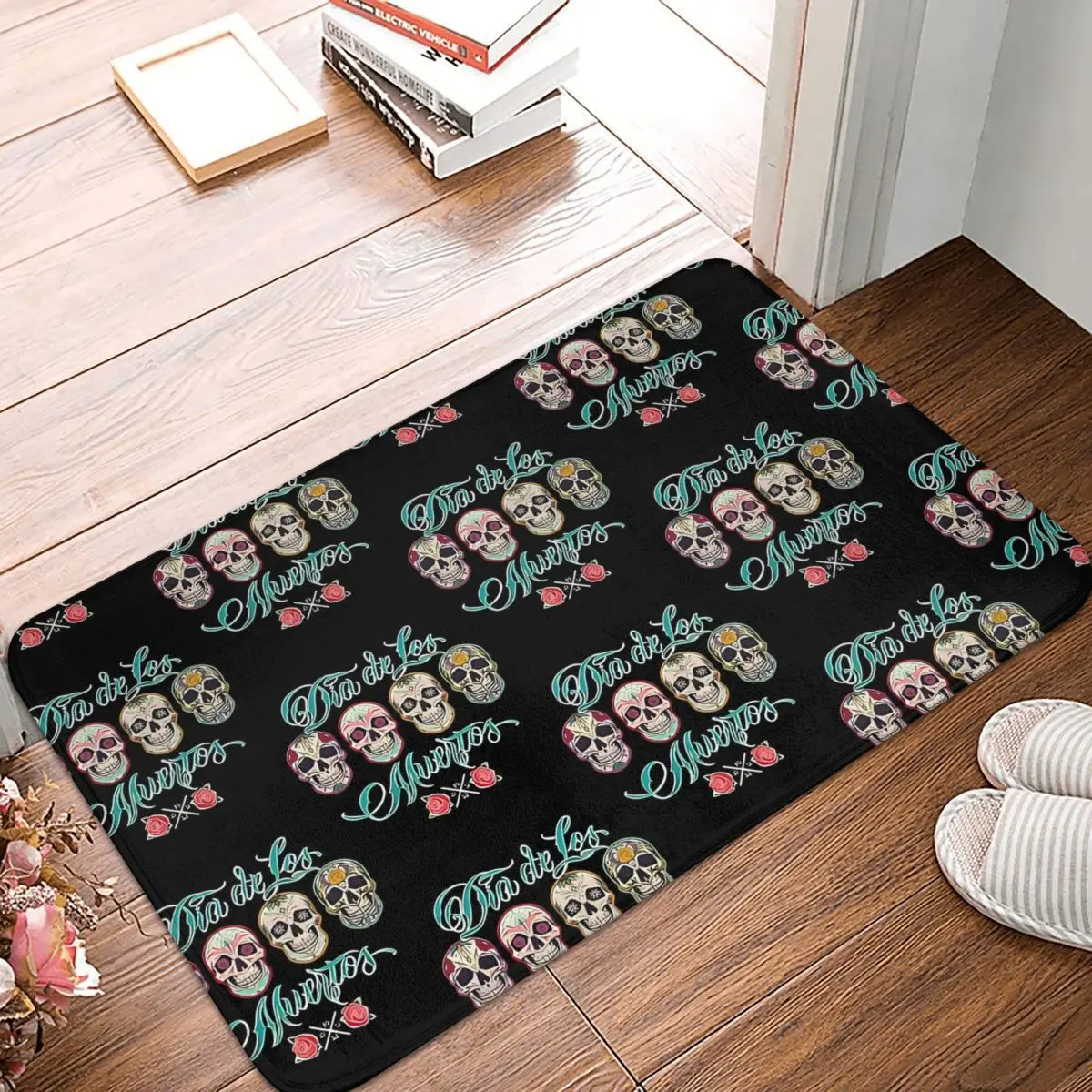 Day Of The Dead Sugar Skull Non-slip Doormat Bath Mat Dia De Los Muertos Hallway Carpet Entrance Door Rug Bedroom Decorative