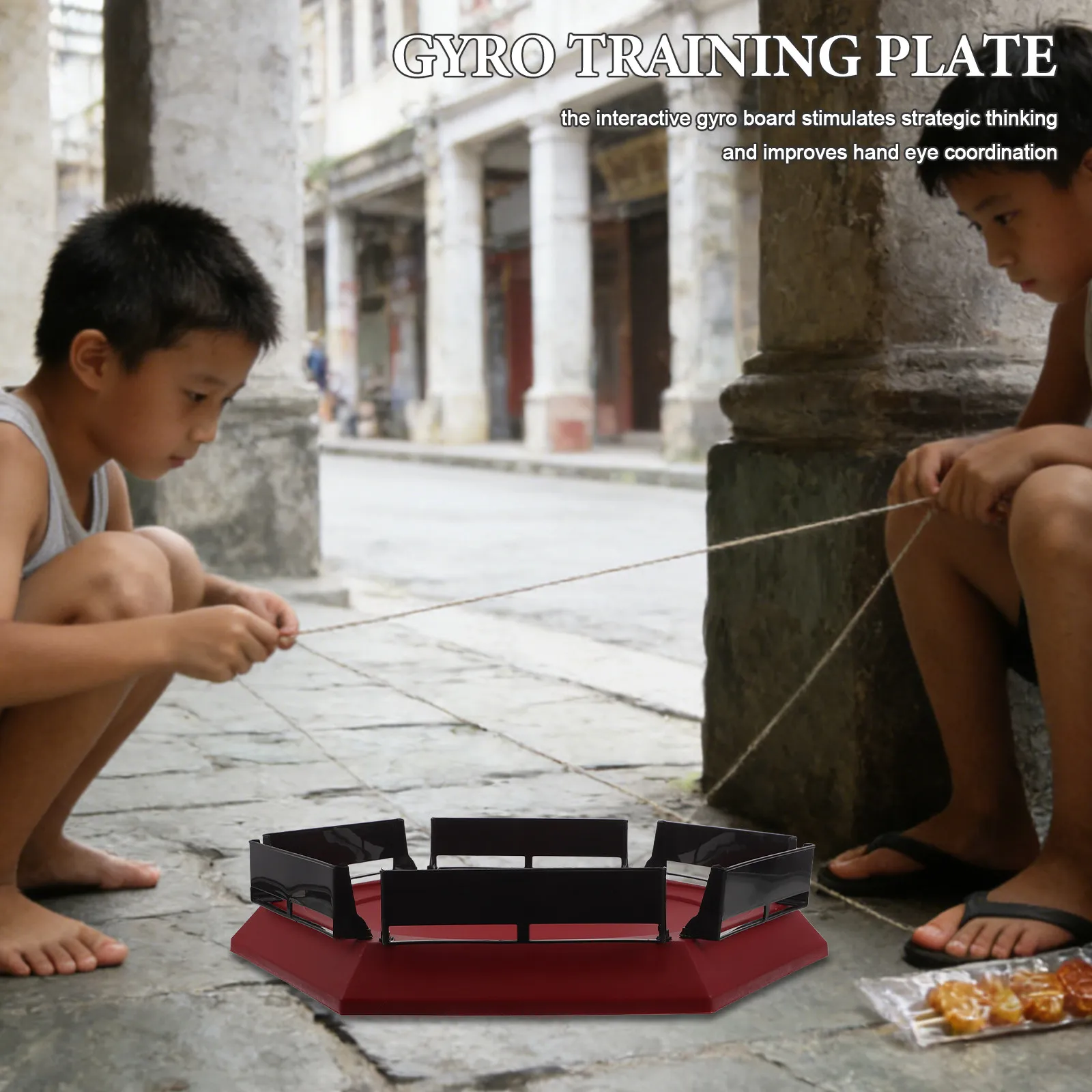 15 Inch Red Plastic Gyro Training Plate Reusable Gyro Match Board Indoor Outdoor Spinning Stadium Game Board