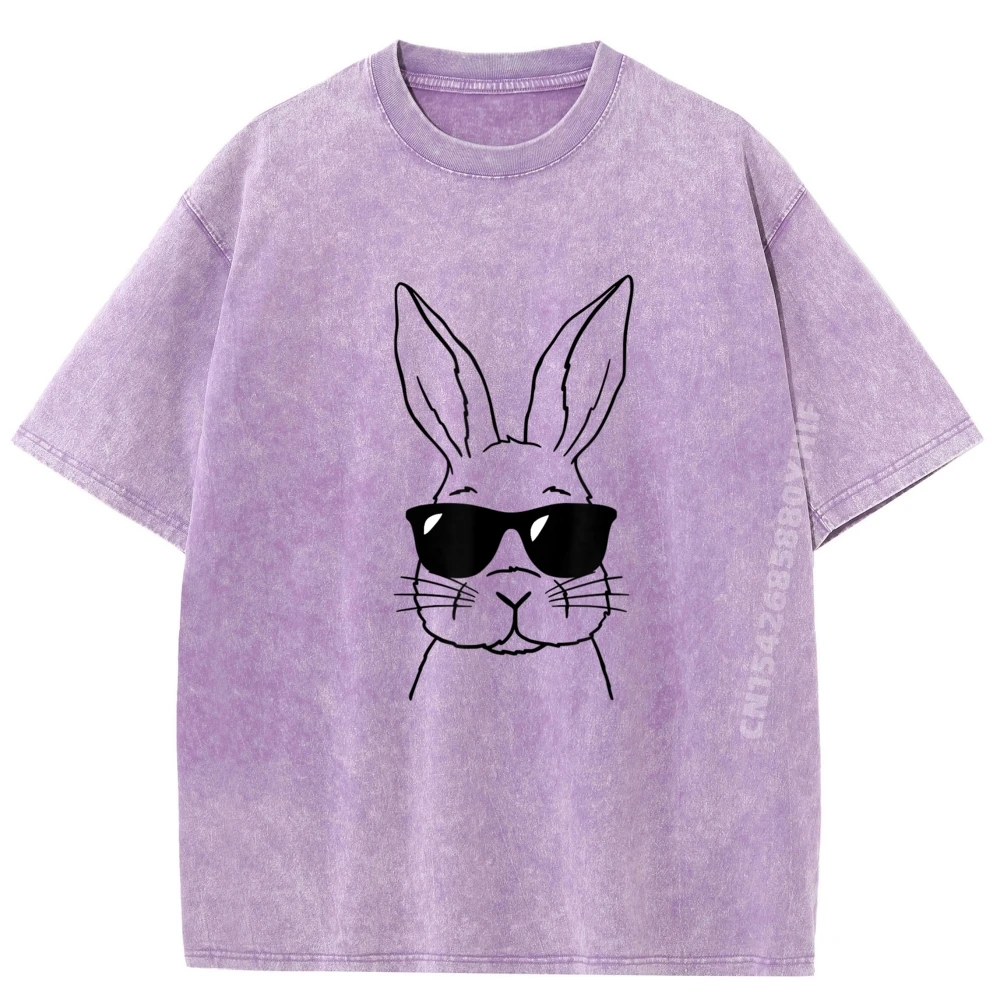

Latest Printed Tshirt Sunglasses Rabbit Graphic T Shirt Mens Funny Washed New Shirts And T-Shirts Mens Clothes