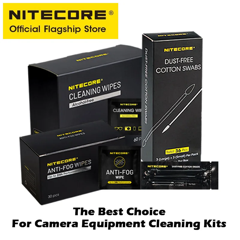 

NITECORE Camera Len Clean Tool Photography Drone Cleaning Swab Phone Tablet Screen Glasses Anti-fog Wipe Dust Free Cotton Swabs