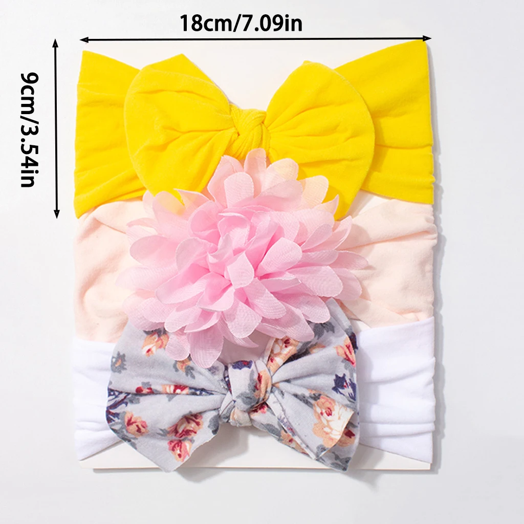 3Pcs Baby Hairband Set With Cute Bowknot , Baby Princess Headwear