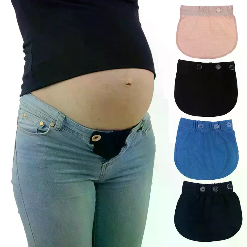 Maternity Pregnancy Waistband Belt Adjustable Elastic Pants Lengthening Extended Button for Maternity Accessories