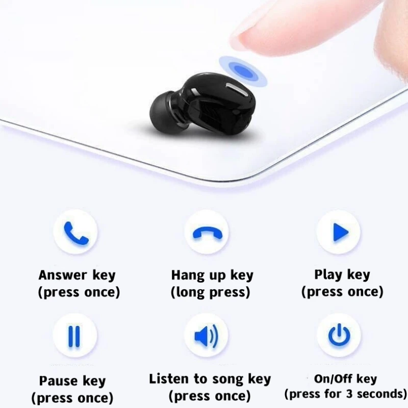 Mini Wireless Bluetooth Headset-Compatible Binaural Universal Intelligent Noise Reduction for ipad iPhone Samsung Sports Leisure