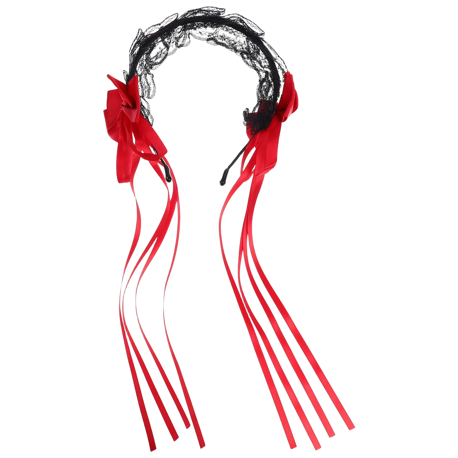 

Lolita Hair Accessories Cute Netting Bowknot Headband Cosplay Girl Hoops Fabric Hairband Bows Headwear