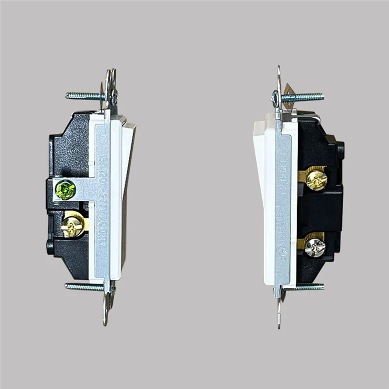 

N11R 10 PCS 3-Way Decorator Paddle Rocker Light Switch Grounding 15A 120V-277V 3-Wire Metal+Plastic