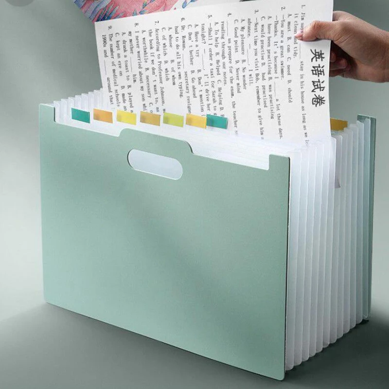 A4 File Folder Vertical Desk Multilayer Expanding Folders Budget Folder Test Paper Storage Sorting Classification School Office