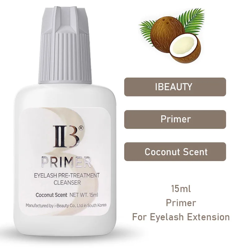 10 botellas IBeauty Primer Banana pegamento transparente para extensión de pestañas Corea Individual 15ml agente de fijación herramienta de maquillaje suministro tienda de belleza
