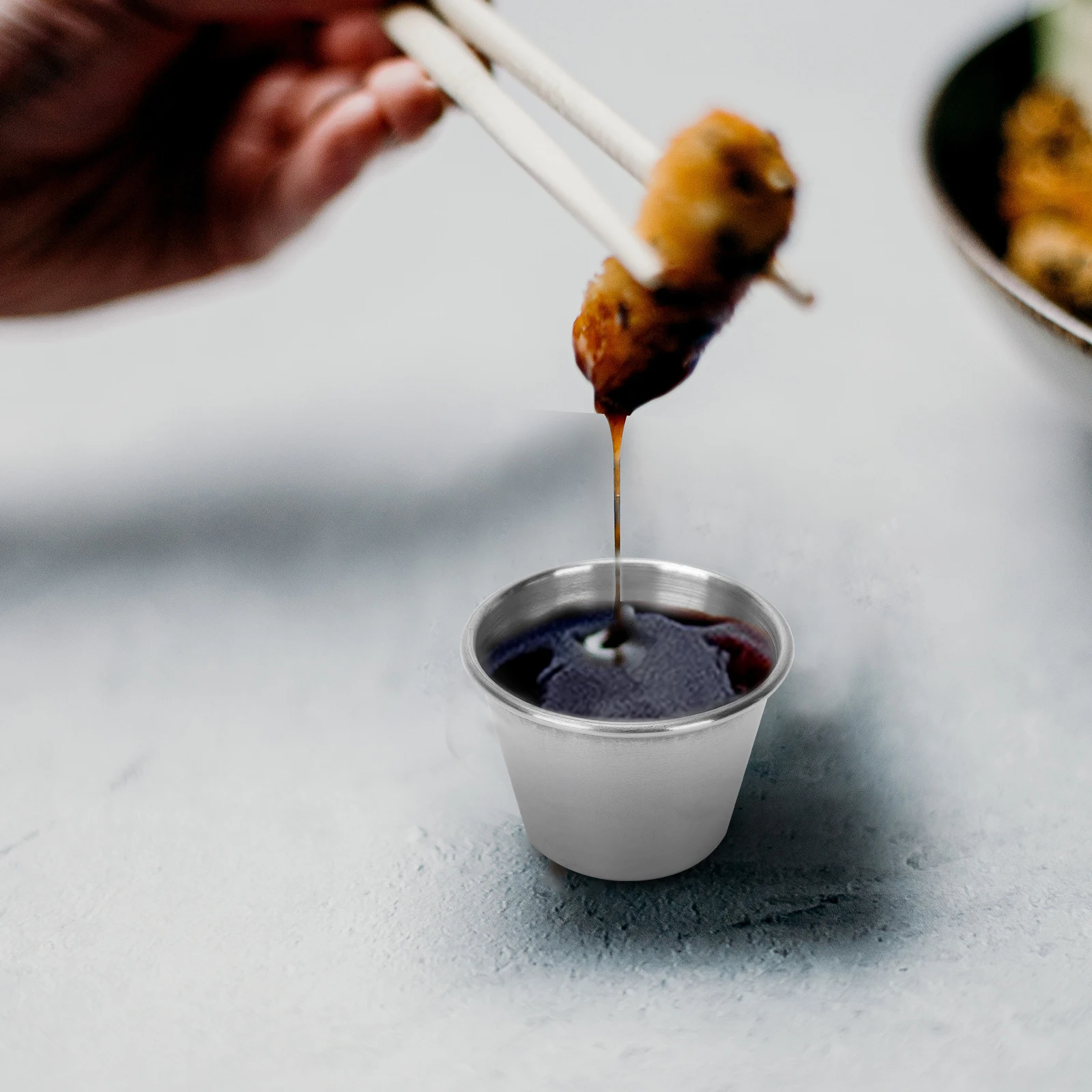 

10 шт., чашки для соуса из нержавеющей стали, утолщенная посуда для закусок, легко чистящиеся мини-чашки для макания, чашка для соуса, мини-чашка для макания