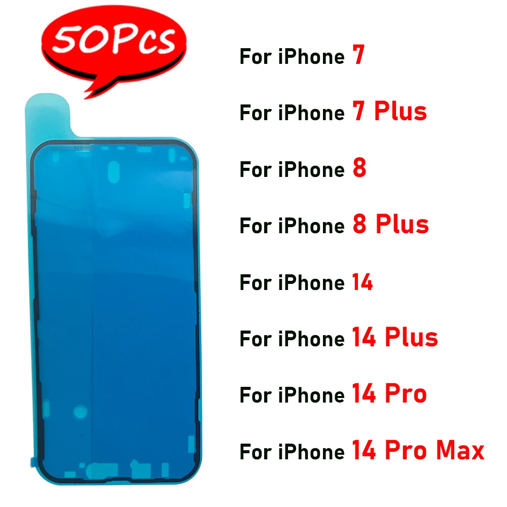 50Pcs， NEW Waterproof Sticker Display For IPhone 14 Pro Max 7 Plus 8 Plus 15 LCD Screen Seal Tape Adhesive Glue Repair