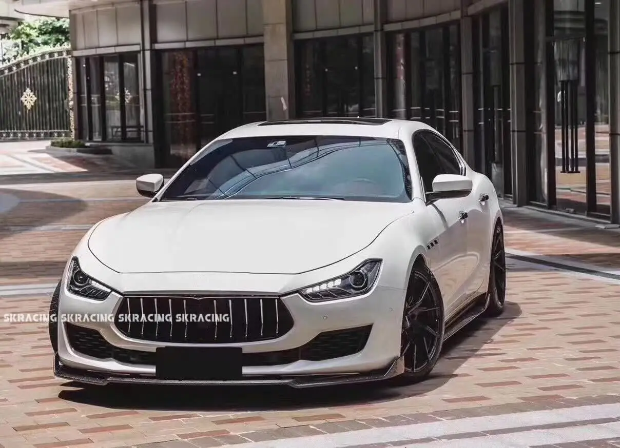 สำหรับ Maserati Ghibli 2014 + ชุดบอดี้สปอยเลอร์ด้านหน้าคาร์บอนไฟเบอร์แท้