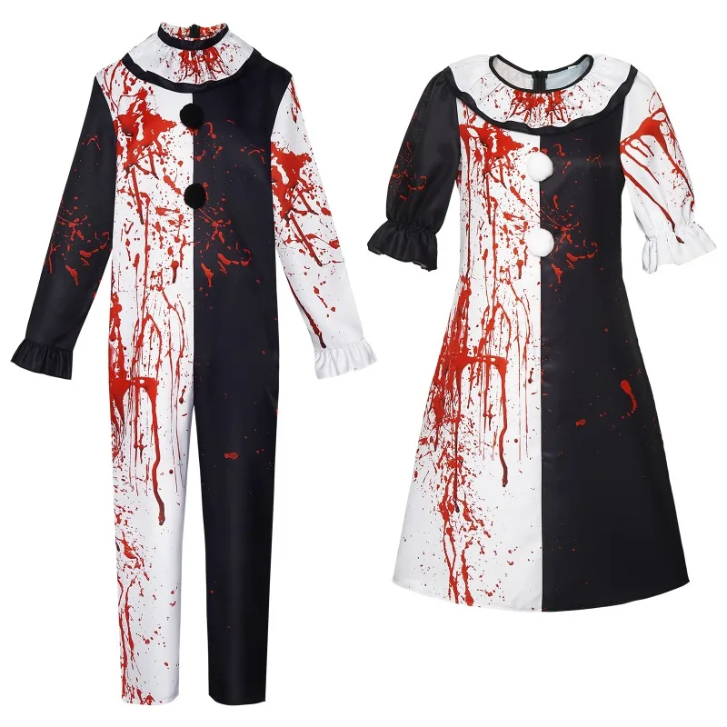 

Ghost Clown costume Halloween Ghost Clown Blood men's and women's cosplay role play Halloween carnival performance costume