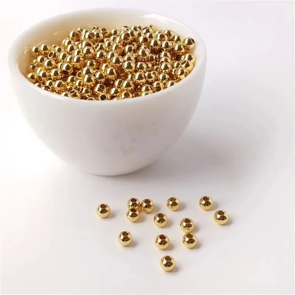 

Scattered beads Real 18K Gold Color Plated beads white and gold silver beads diy handmade beads first jewelry materials