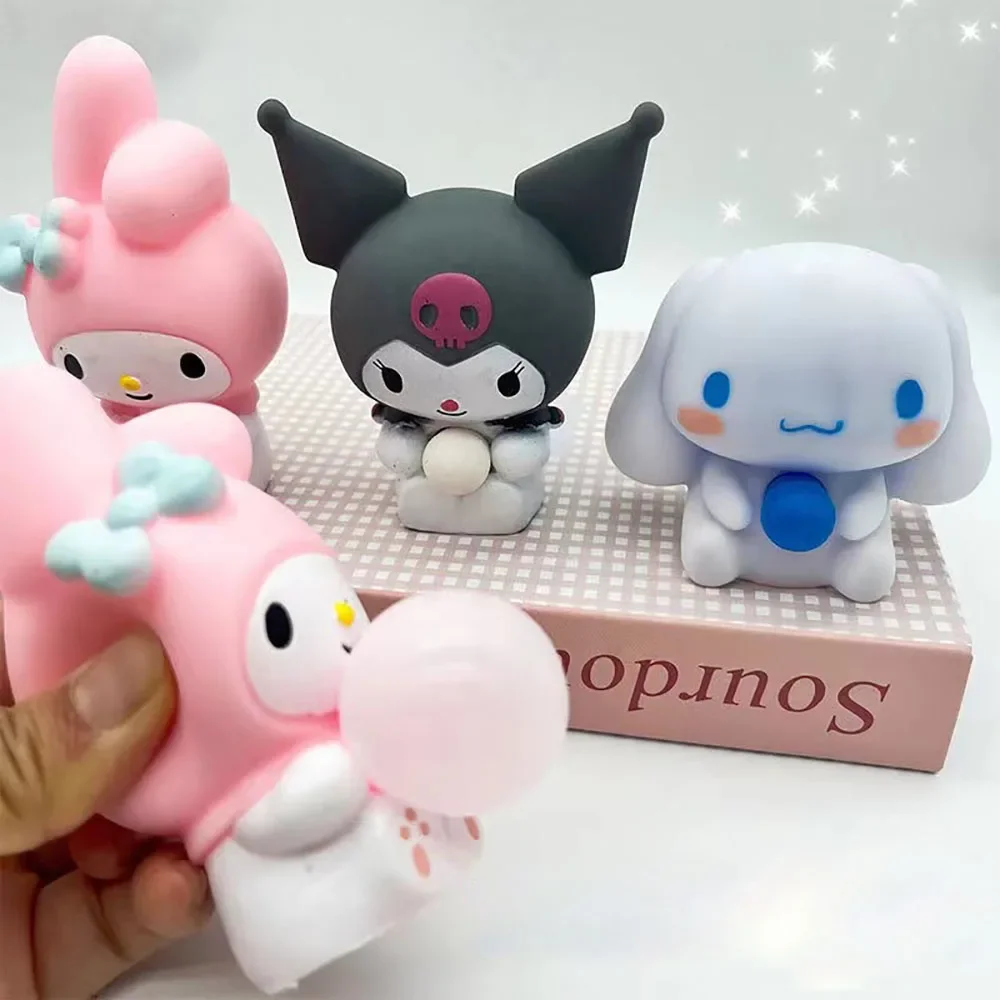 Hello Kitty Sanrio zabawka dekompresyjna bańka 9Cm Kuromi Cinnamoroll Stress Relief Squishy Kawaii Melody Anime prezent dla dziecka