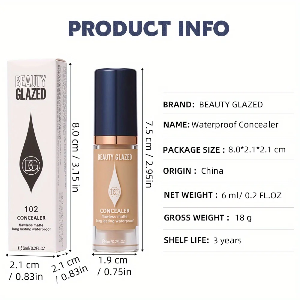 3 pz/set copertura completa correttore fondotinta lunga durata impermeabile finitura opaca macchie scure tatuaggi dimensioni da viaggio cosmetici