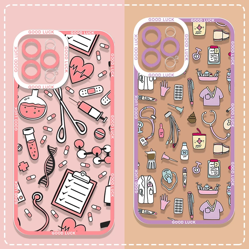Nurse Medical Medicine Health Heart Phone Case for Samsung Galaxy S25 S24 S23 S22Plus S21 S20 S10 FE Ultra 5G Doctor Clear Cover