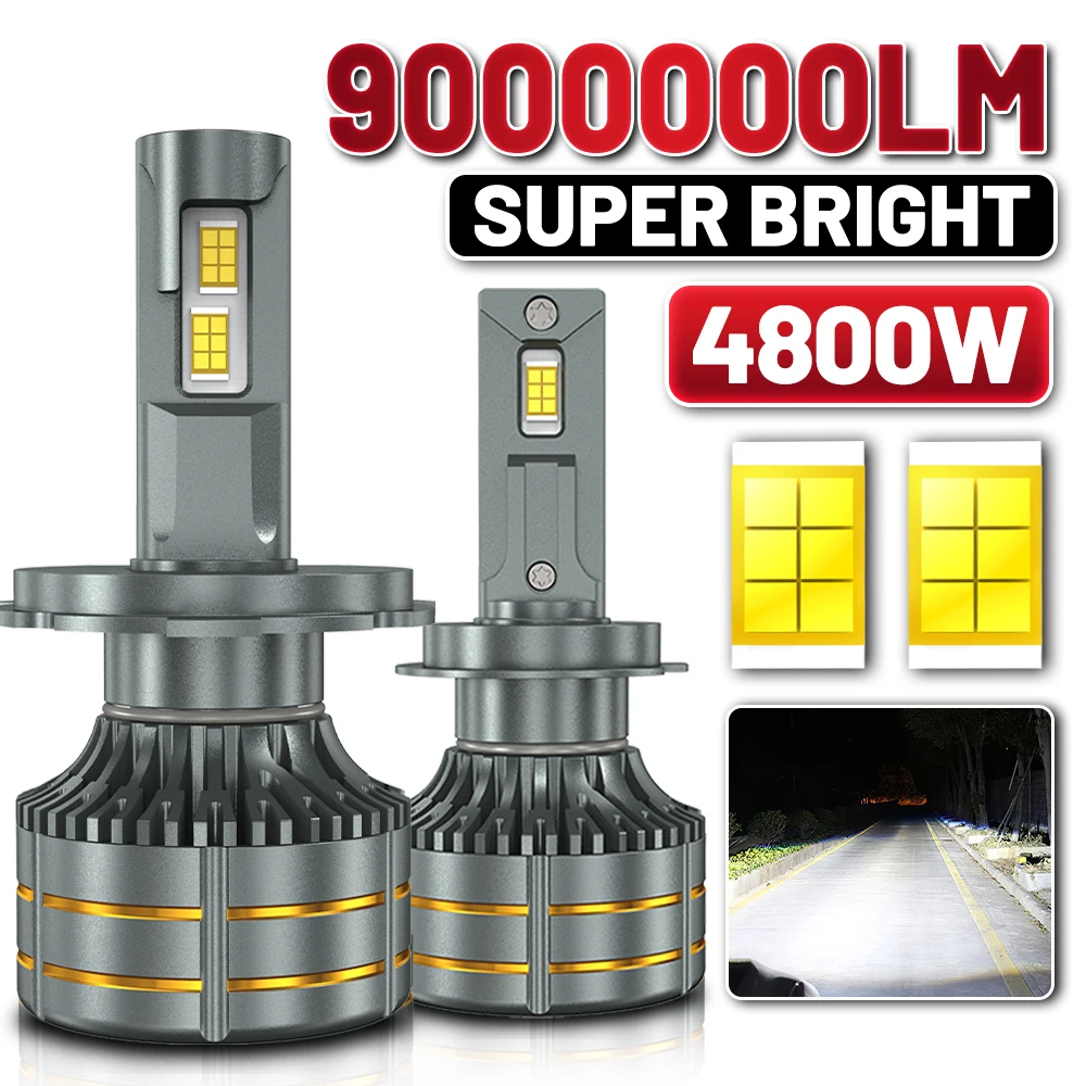 

4800W H7 H4 H11 LED Canbus Car Headlamps Bulb 9000000LM H1H8 H9 9005 9006 HB3 HB4 9012 HIR2 9007 H13 Auto Fog Lamps 6000K 12V