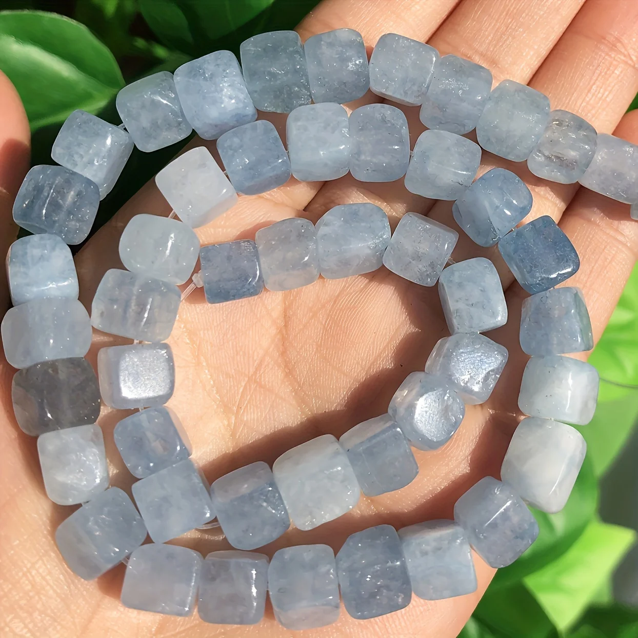 Natural Stone Square Loose Beads 48pcs 8mm Diy Spacer Bead For Jewelry Making Accessories