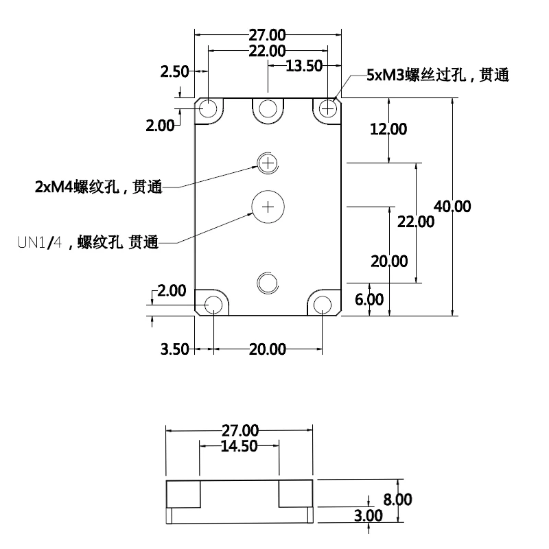 1/4 Adapter Modell Gige/USB3.0 Industriekamera M6 Adapterhalterung