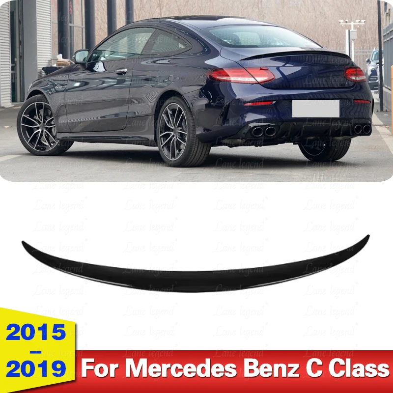 For Mercedes Benz C Class Coupe W205 C205 2 Door 2015-2021 C43 C63 AMG C180 C200 C300 C350 Rear Spoiler Wing Trunk Splitter Lip