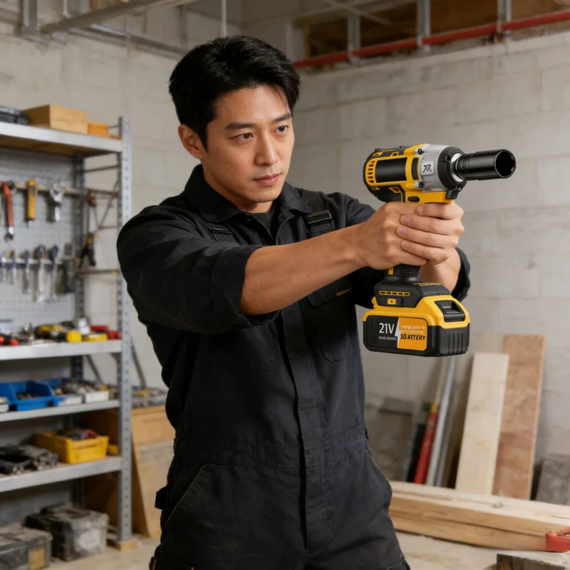 Electric Wrench Lithium Battery Rechargeable Brushless Impact Wrench High Torque Rack Worker Wind Cannon Powerful Auto Repair