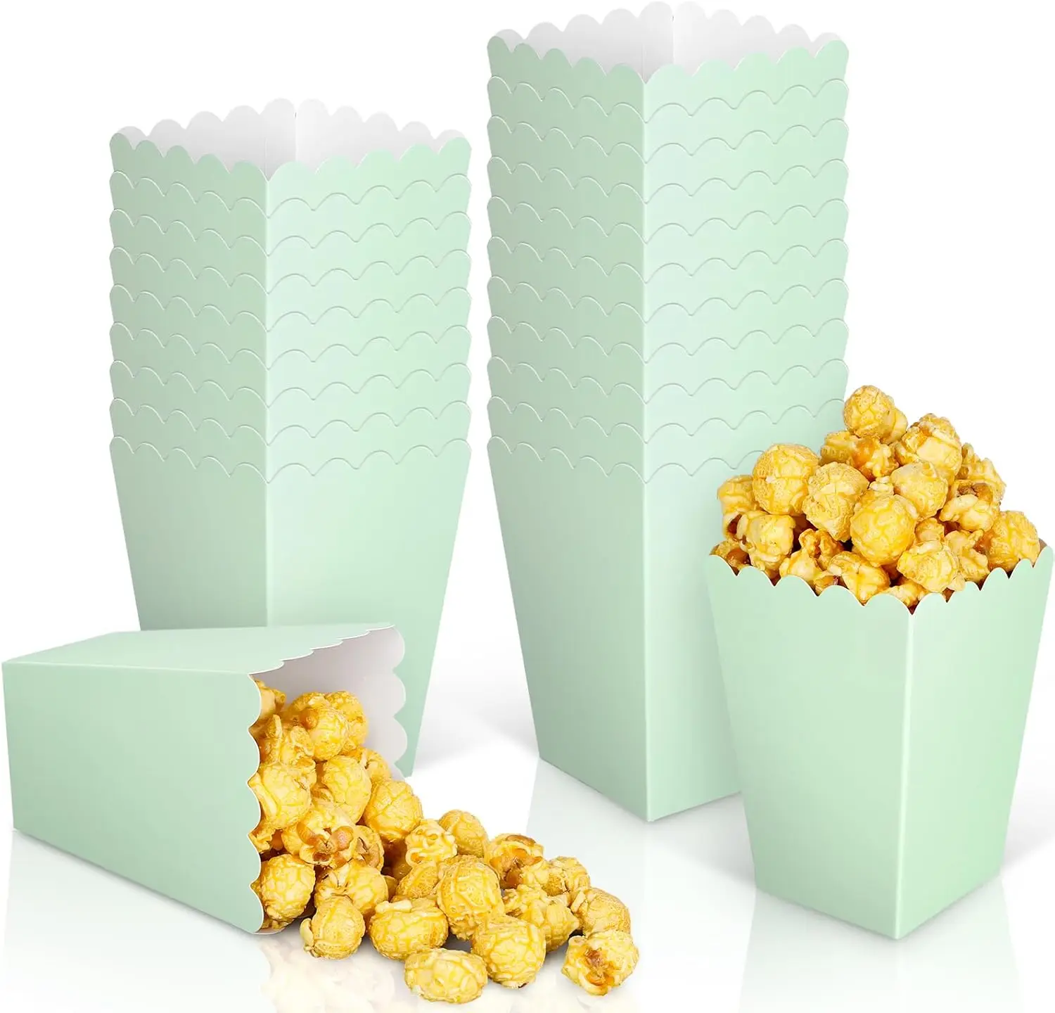 12 pcs  Sage Green Mini Popcorn Boxes Green Popcorn Buckets Candy Favor Boxes for Movie Night Party Supplies view 6