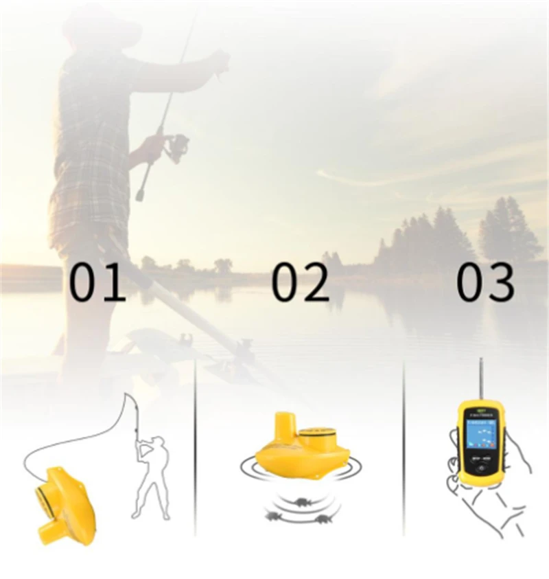 알람 소나 어군 탐지기 100M 휴대용 어군 탐지기 낚시 미끼 에코 사운더 낚시 탐지기 알람 변환기 호수 바다 낚시