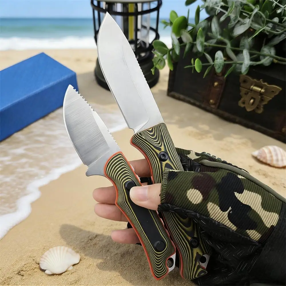 

Уличный охотничий нож BM 15002/15017 с фиксированным лезвием, сталь 8Cr13Mov с двухцветной ручкой G10, ножи для кемпинга, рыбалки и пешего туризма