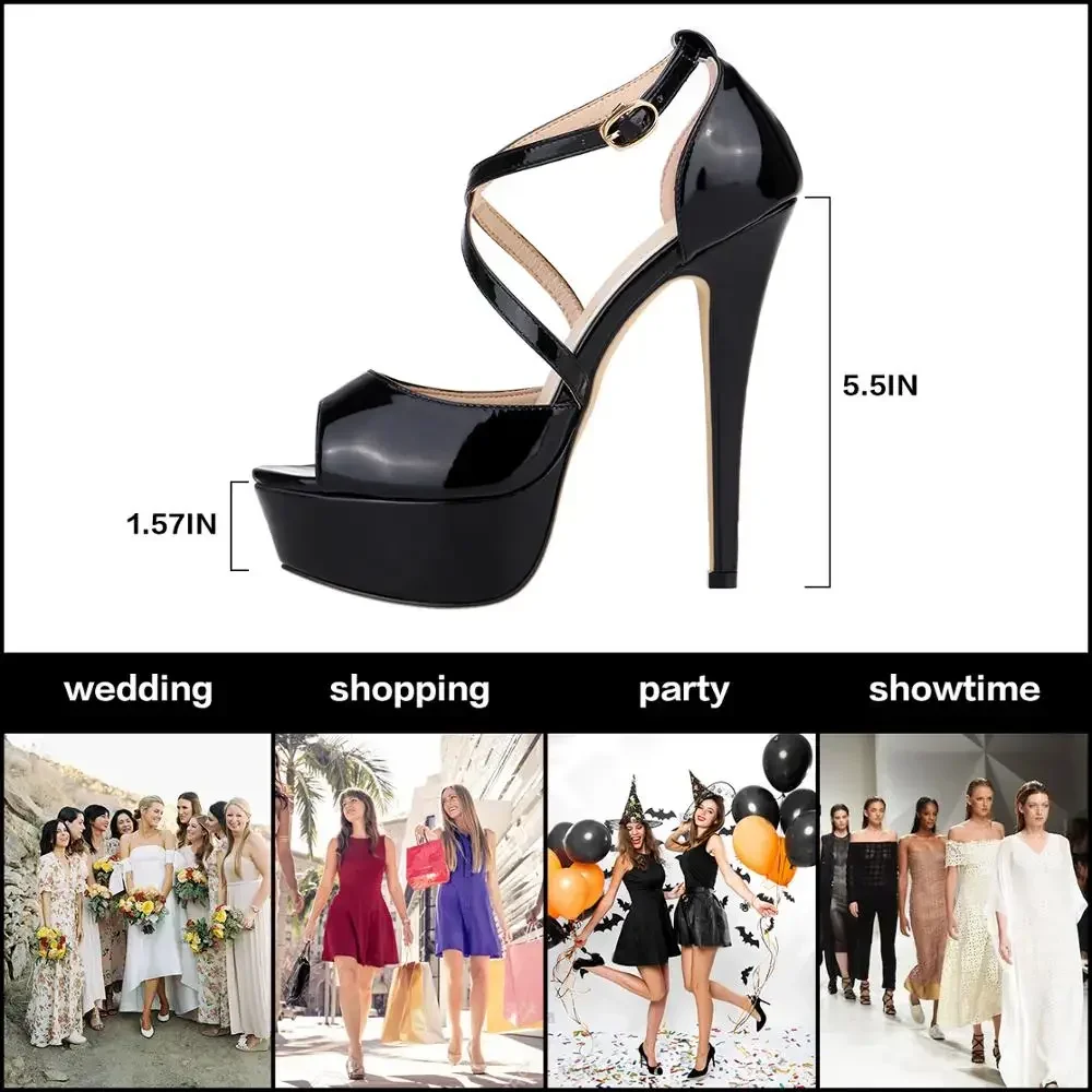 Women Sandals Sexy 14cm Strip Pole Dance Nightclub Platform Show Stripper High Heels Platform Stilettos Party Wedding Shoes image 4