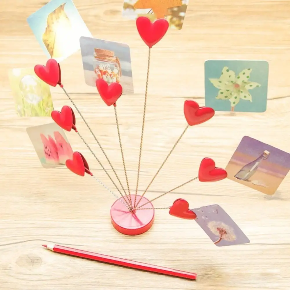 Stainless Steel Family Tree Picture Frame Holder Red Portable Card Photo Clips Holder Photo Tree Holder Clip