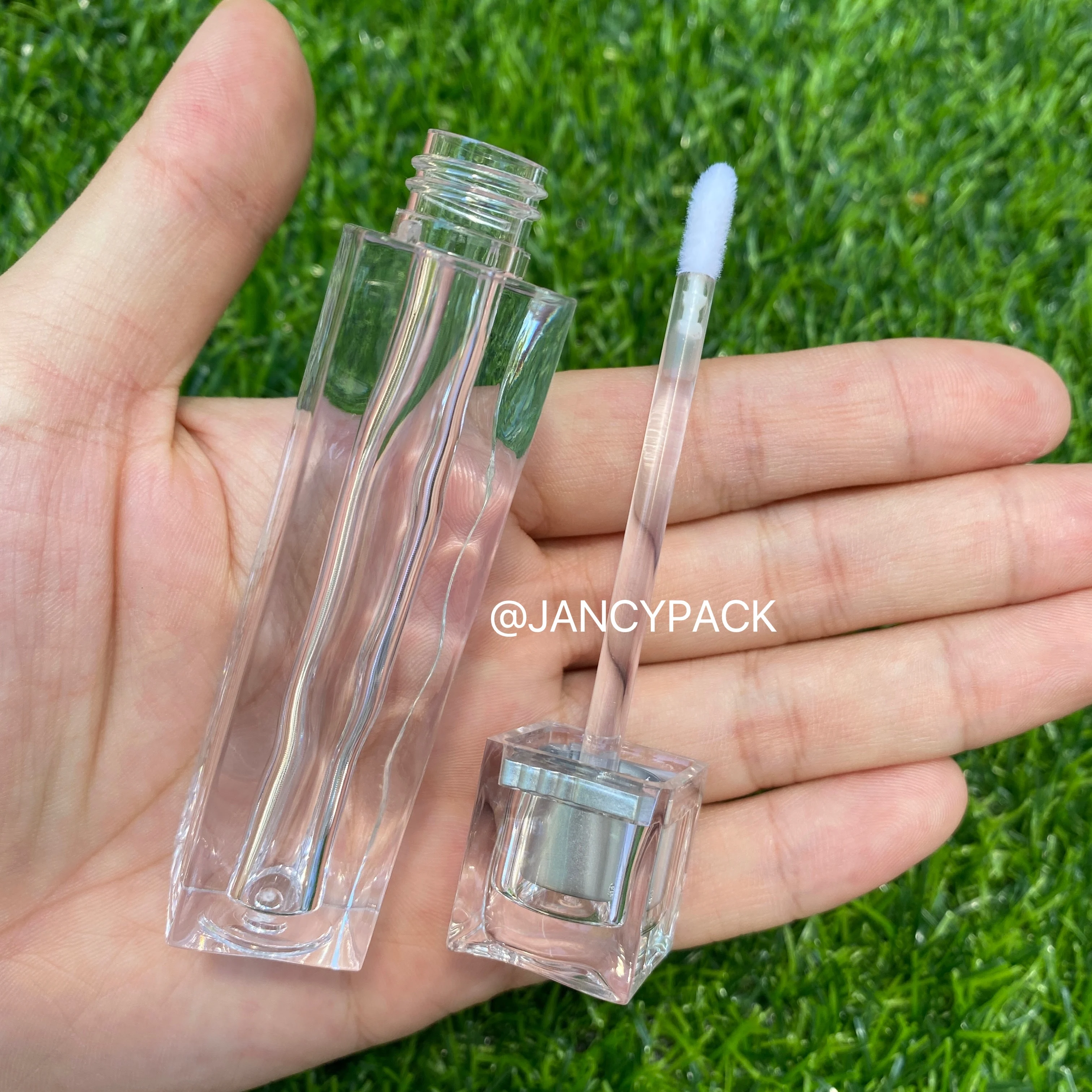 3.5ML Clear Square ลิปกลอสหลอดลิปสติกเปล่าหลอดรีฟิลเครื่องสําอางค์บรรจุคอนเทนเนอร์