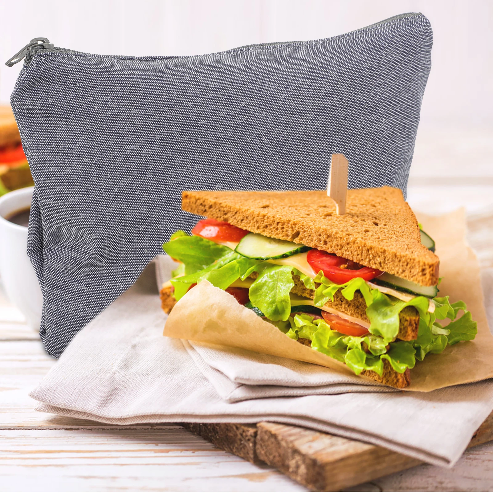 

2Pcs Sandwich Snack Bags Reusable Kids Oxford Cloth TPU Material Washable Bread Cookie Storage Picnic Party Camping