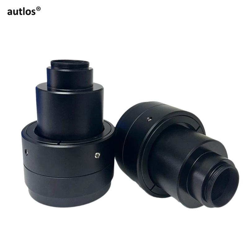 1X adaptador de cámara de microscopio de montaje en C ajustable adaptador de interfaz de fototubo CCD para Microscopio biológico Olympus CX