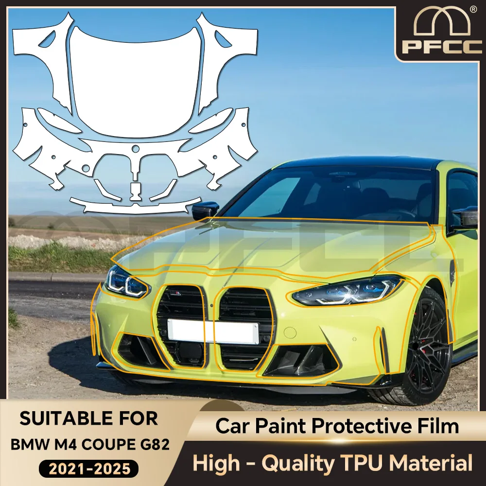 

For BMW M4 Coupe G82 2021-2025 TPU Paint Protection Film Clear Bra Car Body Pre-Cut PPF Anti-Scratch Resistant Invisible Cover
