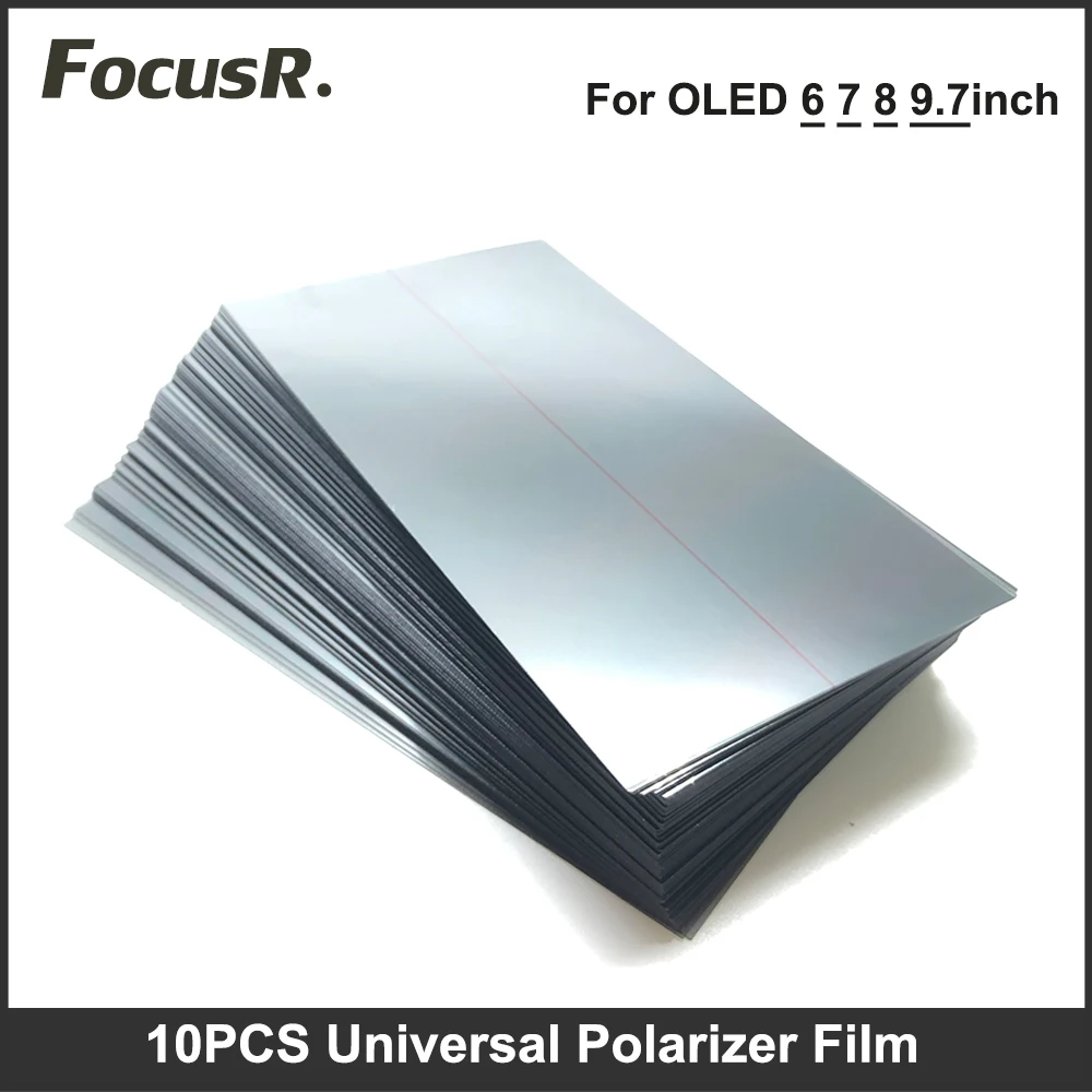 

10PCS 9.7" 8" 7" Universal LCD OLED Polarizer Film for Samsung Huawei Phone Tablet Display Curved Screen Polarized Film Replace