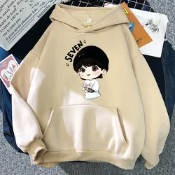 JungKook Seven Hoodie Women Harajuku Aesthetic Funny Kawaii Hoodies Unisex Autumn Winter Casual Fleece Pullover Sweatshirts Tops