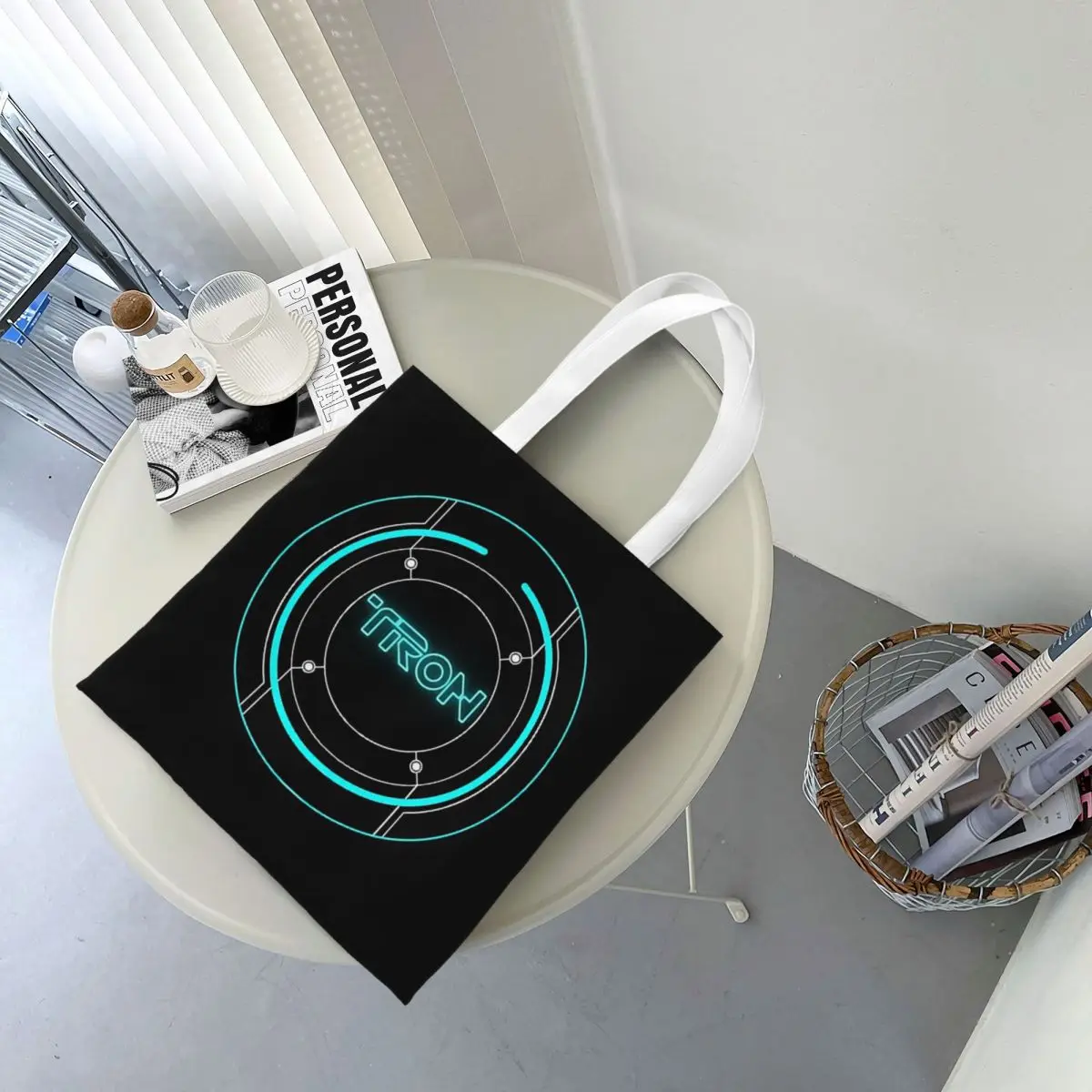 Tron Legacy Inspired Shopping Bags Canvas The Tote Bag Foldable for Girls Shoulder Tote Travel Handbag