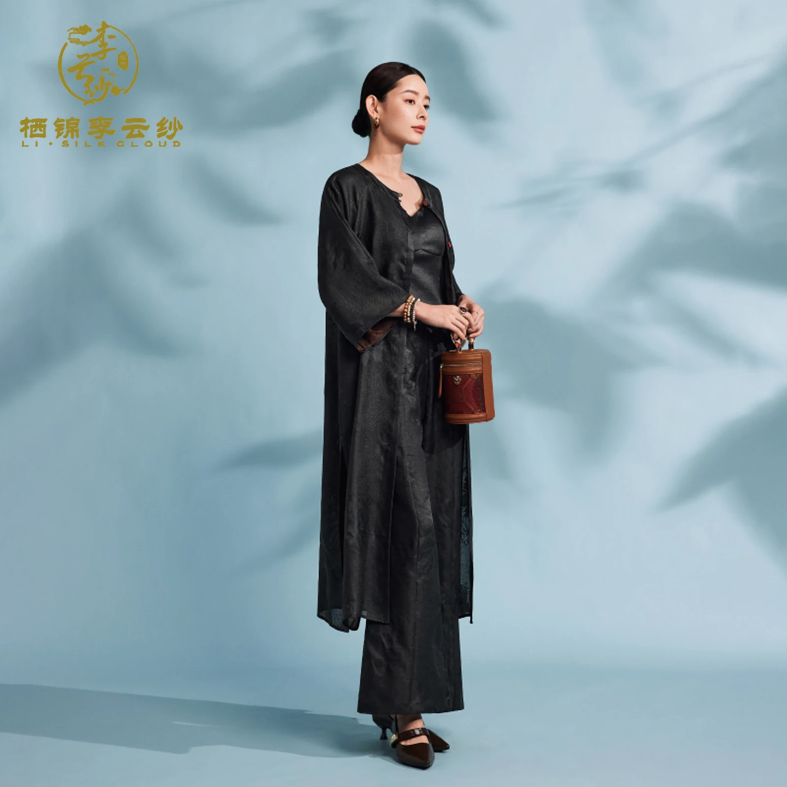 LI SILK CLOUD xiangyunsha Trousers，Relaxed Fit, Timeless Casual & Formal Wear Trousers Guangdong Black Pearl Guangdong Gauze