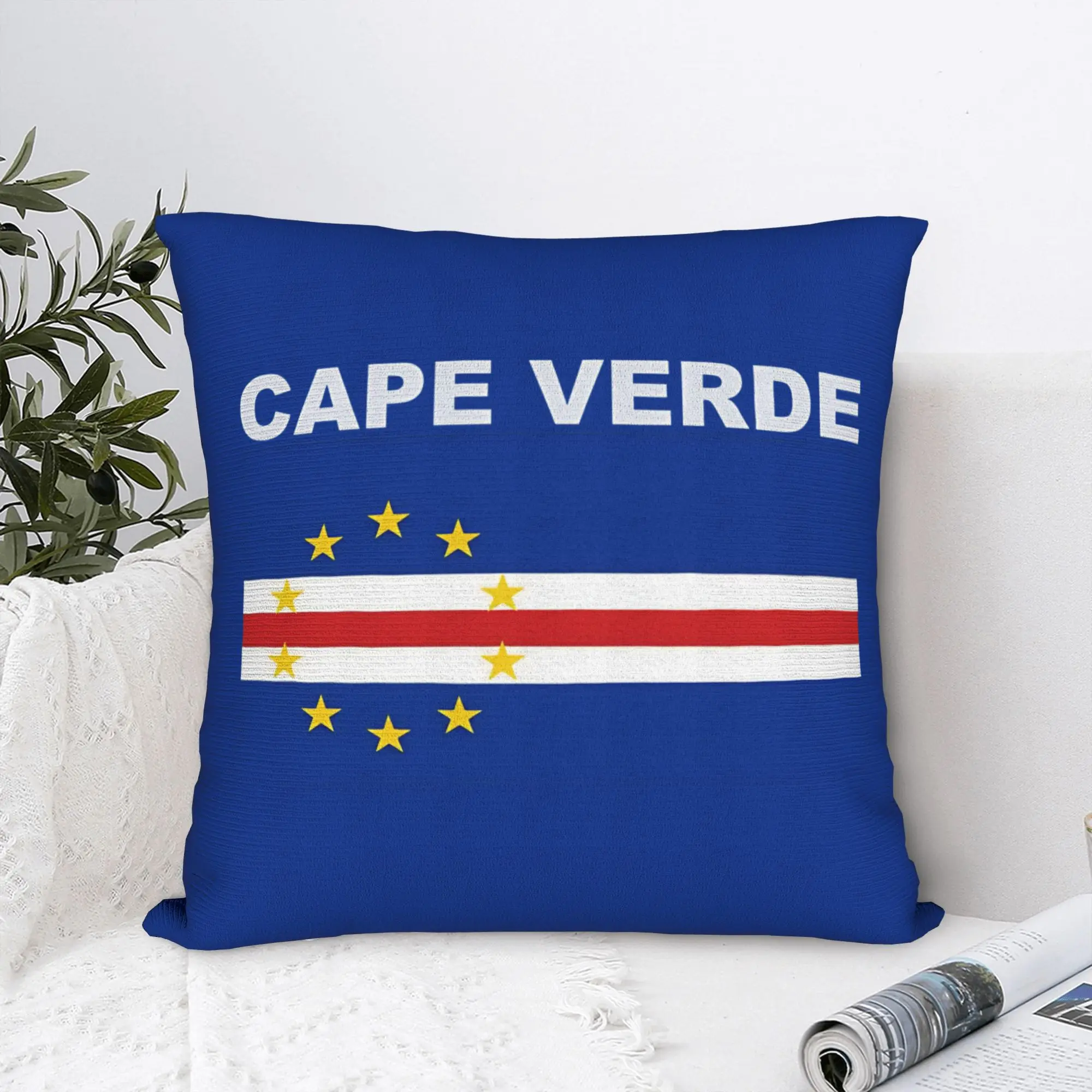 Flag Of Cape Verde  Square Pillow Cases  Cushion Covers Fashion Zippered Decor Pillowcase for Home 45*45cm