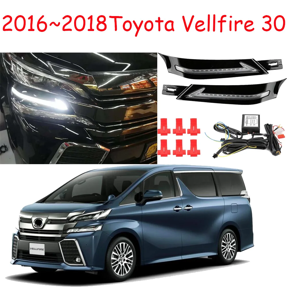 2013~2015/2016~2018year for Toyota Vellfire daytime light 20 30 car accessories LED DRL headlight for Vellfire fog light