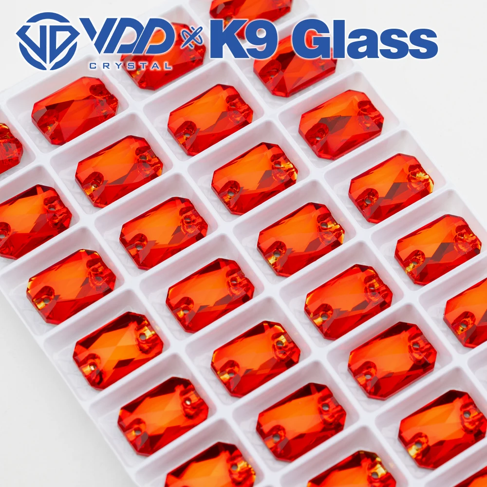 VDD Großhandel Smaragdschliff Hochwertige K9-Glas-Applikations-Strasssteine, Kristall-Flachrück-Applikationssteine zum Nähen für Bekleidungsdekorationen – Detail 15