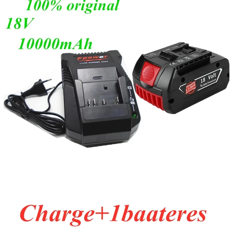 Imagem -02 - Carregador para Furadeira Elétrica Bosch Bateria Li-ion 18v 10000 Mah Bat609 Bat609g Bat618 Bat618g Bat614 2607336236