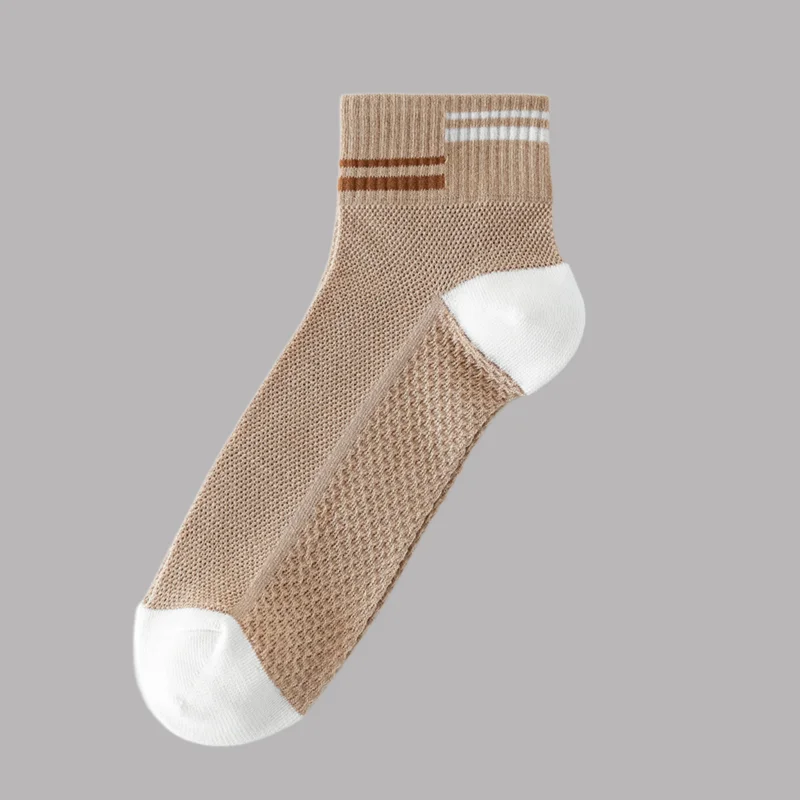 Calcetines cortos de algodón para hombre, medias deportivas de verano absorbentes del sudor, de malla fina, transpirables, de tubo medio, 5/10 pares, novedad de 2024