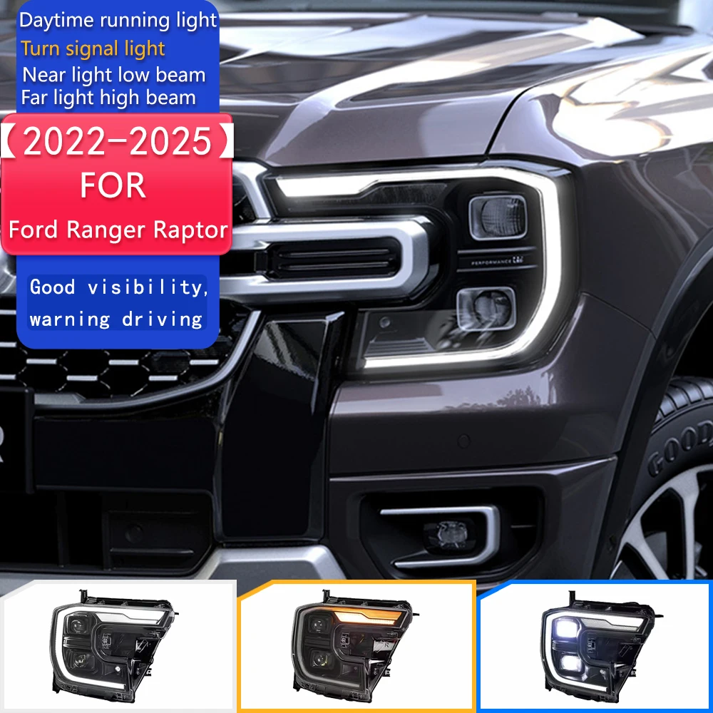 

Headlight For Upgrade Modified Headlight For Ford Ranger Raptor 2022-2025 Dynamic Signal Head Lamp 12V LED Auto Accessories
