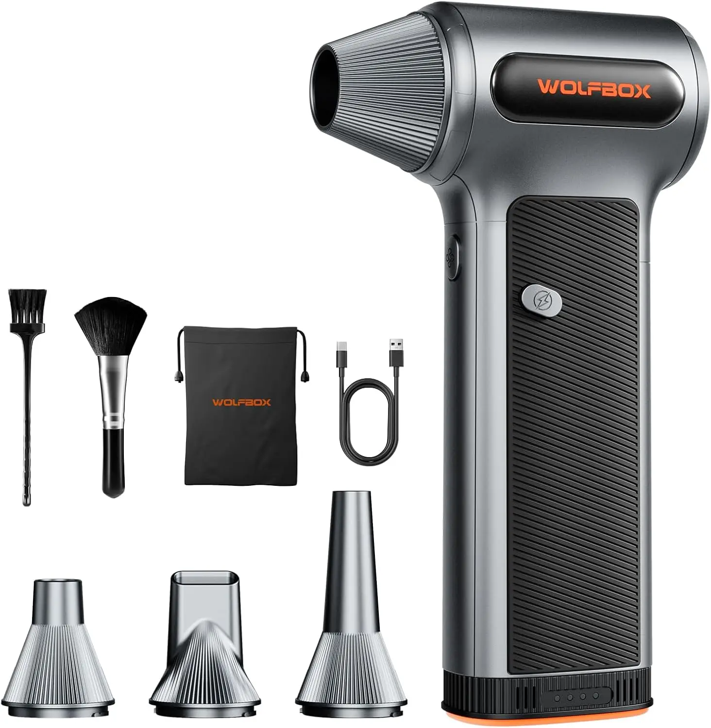 

Cordless Air Duster with Removable Battery, 4 Nozzles & 3 Speeds for Computer, Car, Home Cleaning