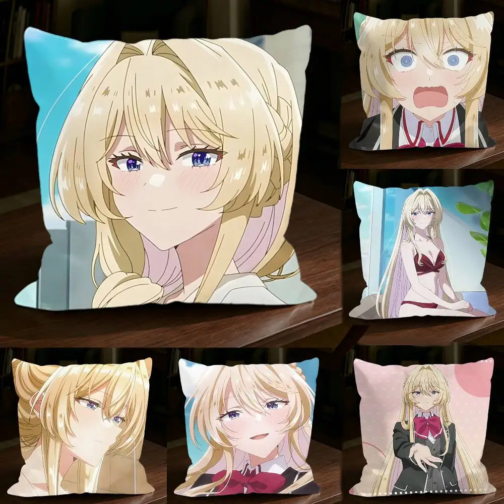 Campus Prince Ouzuka Mai Watanare Square Sofa Pillow Cover Solid Color Living Room Home Decor Cushion Case