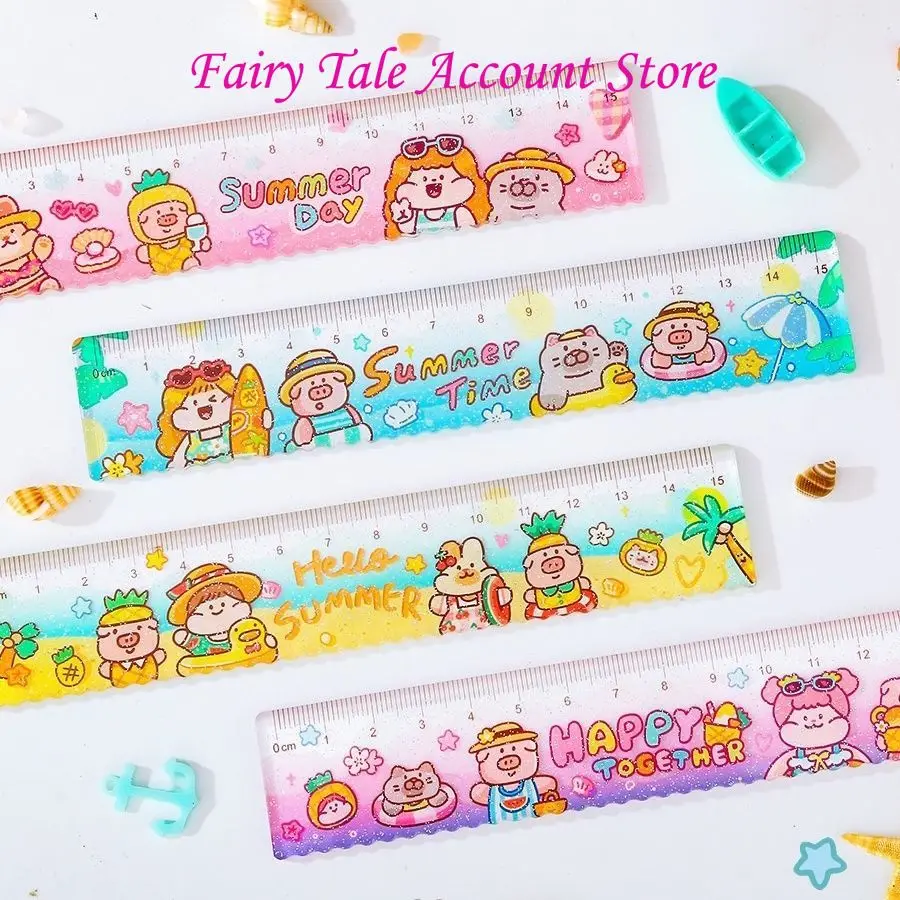 

Meatball Original Acrylic Hand Ledger Storage Ruler Cute Cartoon Scale Ruler Girl Heart Straight Ruler Transparent