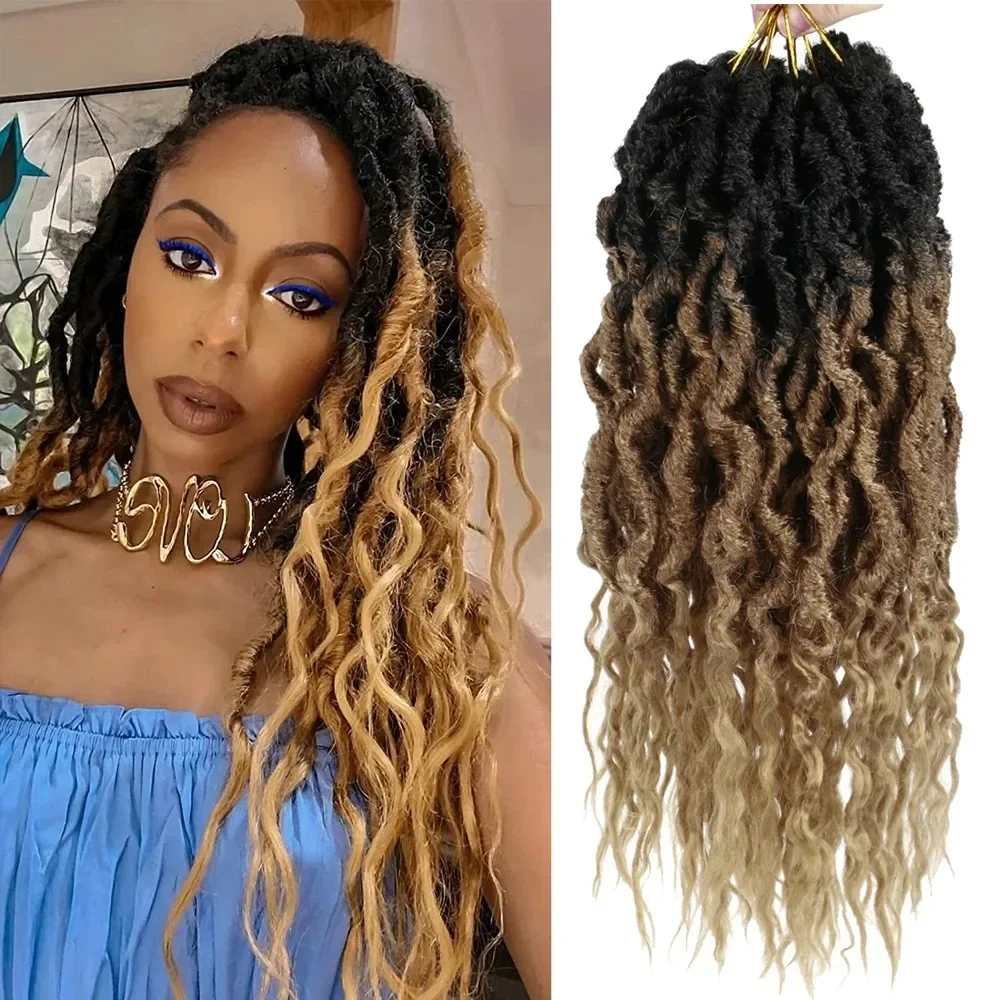 Synthetic Faux Locs Mermaid African Style Crochet Hair with 16/24 Inch Extended Wig Braid for Women