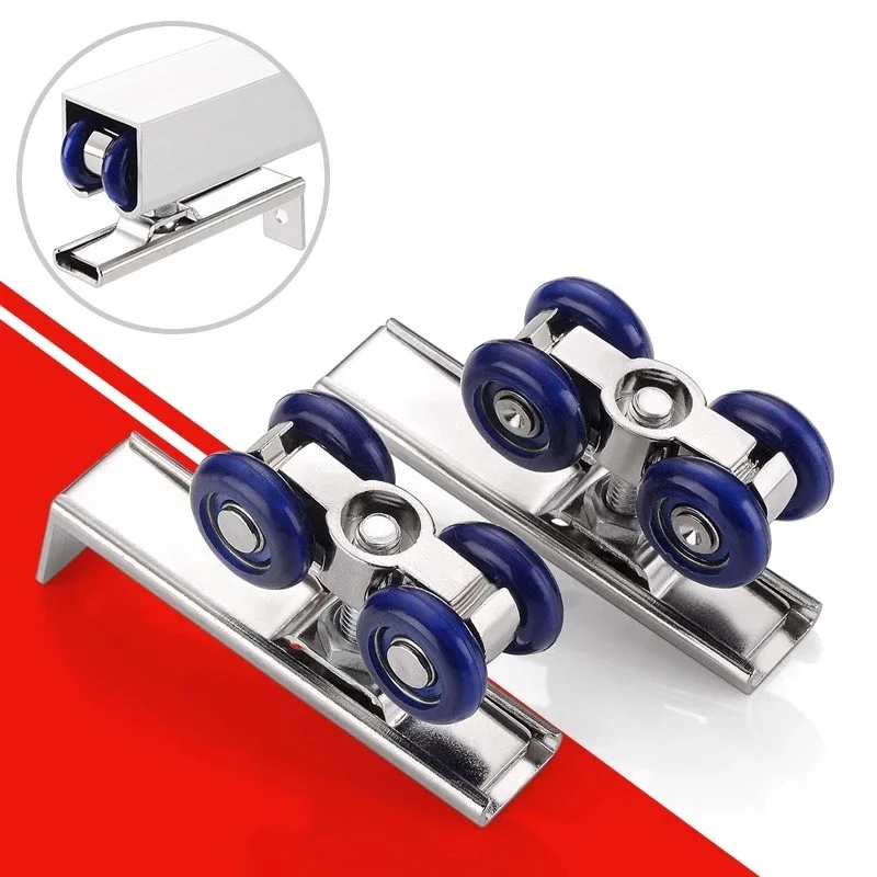 Small Wardrobe Door Hanger Wheels Cabinet Roller for Wooden Sliding Doors Track Rollers for Sliding Compact Pull Door Rollers