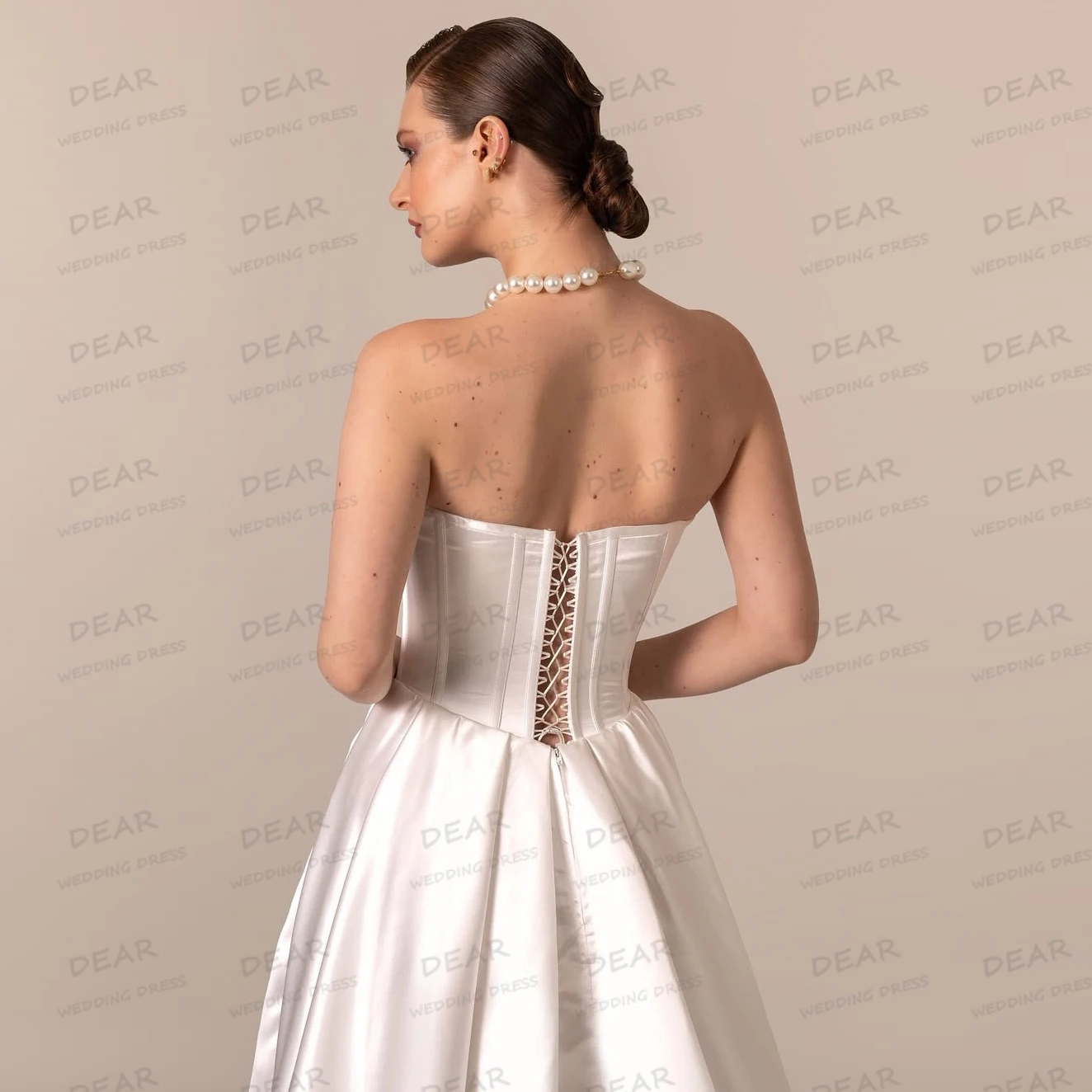 Robes De mariée simples et Sexy, col bateau, ligne A, fente latérale, sans manches, traîne De balayage, robes De mariée personnalisées