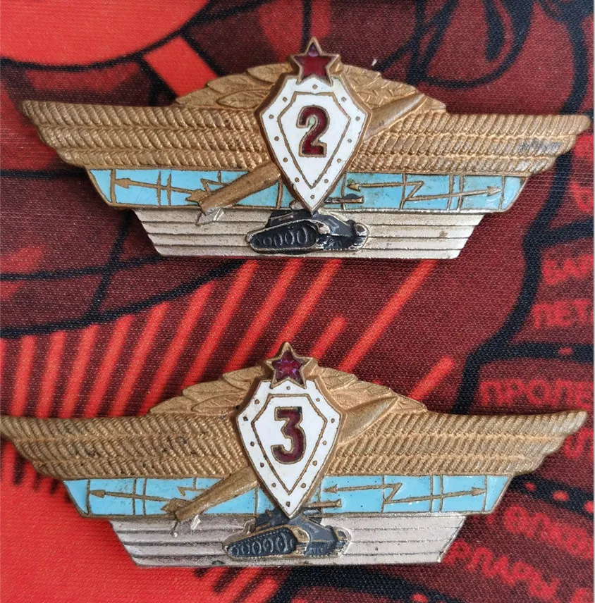 3 PCS Soviet Union Soldier Skills Level 1 2 3 Badge USSR Red Five Stars Copper Honor Medal Original Product Collectibles view 3
